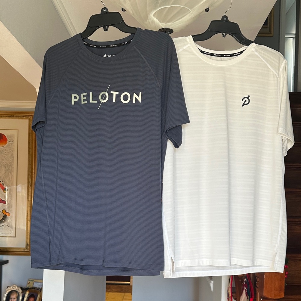 Peloton Bundle of  Men's Blue and White Short Sleeve Tees Sz L